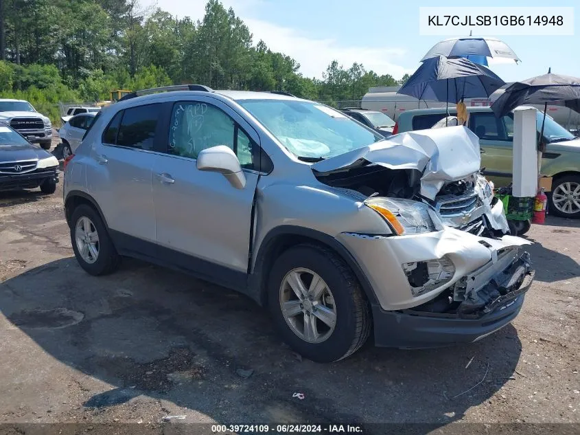 2016 Chevrolet Trax Lt VIN: KL7CJLSB1GB614948 Lot: 39724109