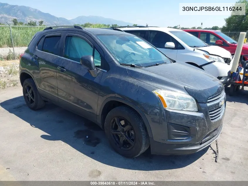 3GNCJPSB6GL116244 2016 Chevrolet Trax Lt