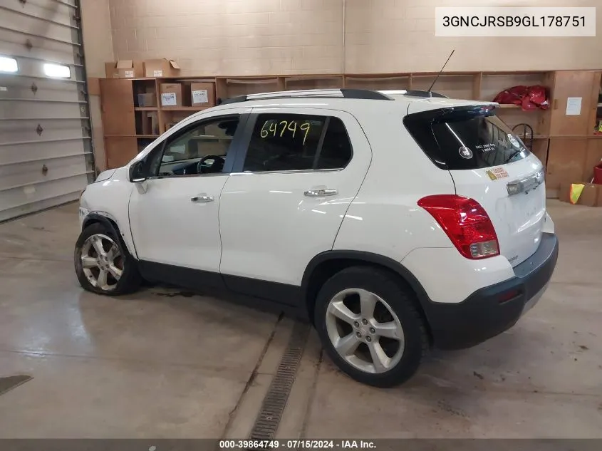 3GNCJRSB9GL178751 2016 Chevrolet Trax Ltz