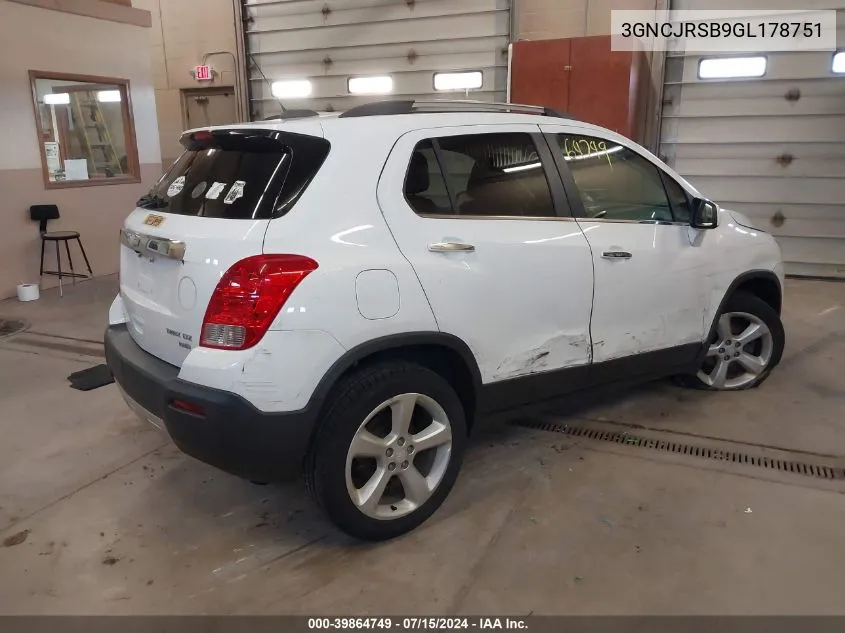 3GNCJRSB9GL178751 2016 Chevrolet Trax Ltz