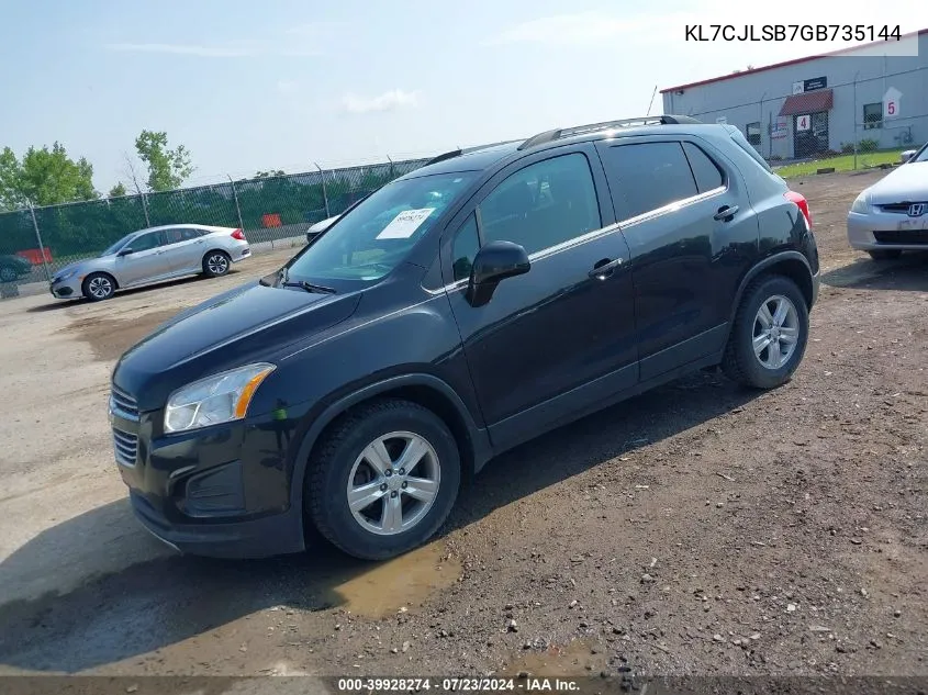 2016 Chevrolet Trax Lt VIN: KL7CJLSB7GB735144 Lot: 39928274