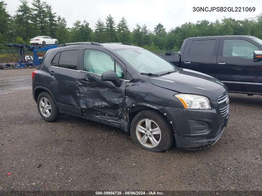 2016 Chevrolet Trax Lt VIN: 3GNCJPSB2GL221069 Lot: 39956728