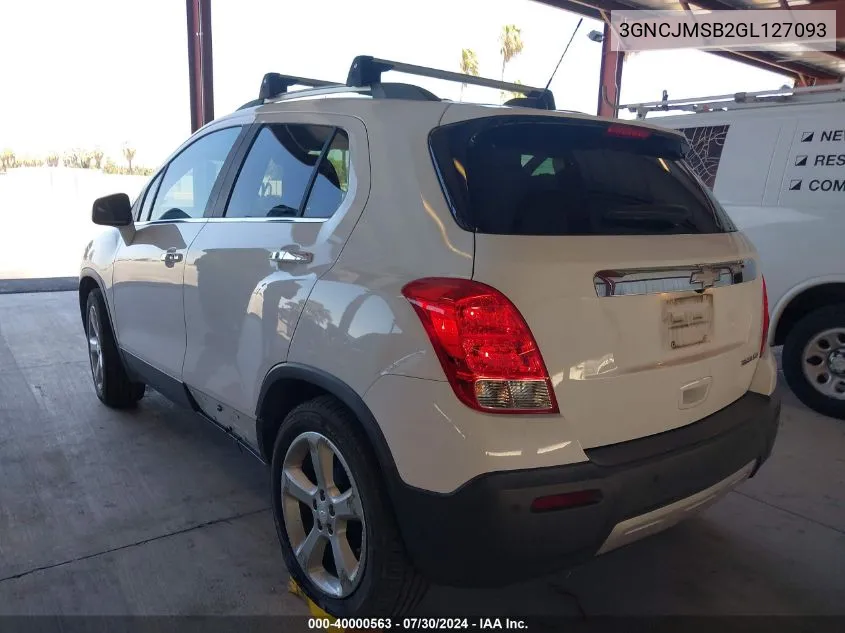 3GNCJMSB2GL127093 2016 Chevrolet Trax Ltz