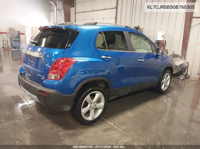 KL7CJRSB5GB760305 2016 Chevrolet Trax Ltz