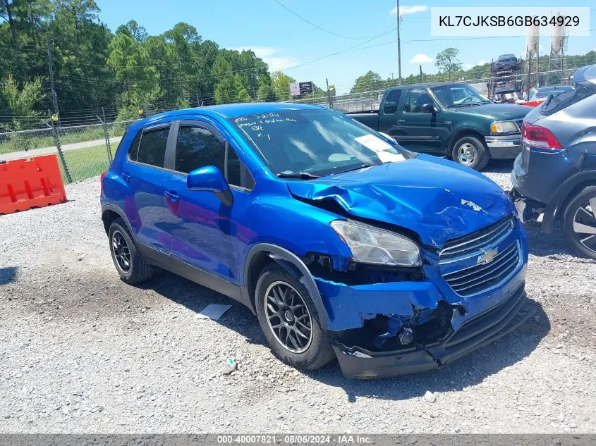 2016 Chevrolet Trax 1Ls VIN: KL7CJKSB6GB634929 Lot: 40007821