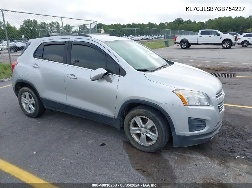 2016 Chevrolet Trax Lt VIN: KL7CJLSB7GB754227 Lot: 40010258