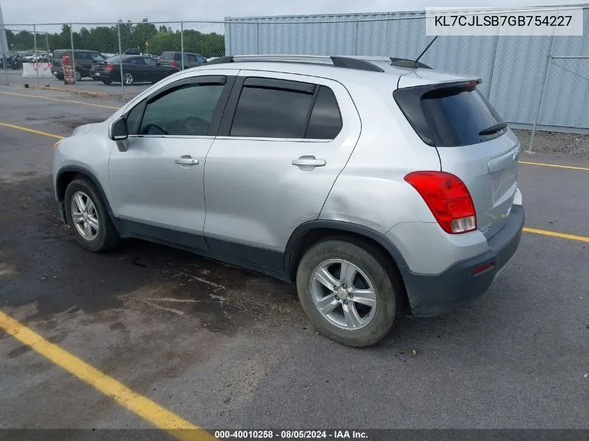 2016 Chevrolet Trax Lt VIN: KL7CJLSB7GB754227 Lot: 40010258