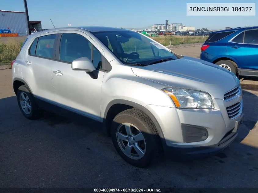 3GNCJNSB3GL184327 2016 Chevrolet Trax Ls