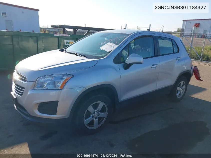 3GNCJNSB3GL184327 2016 Chevrolet Trax Ls