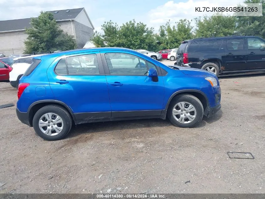 KL7CJKSB6GB541263 2016 Chevrolet Trax 1Ls