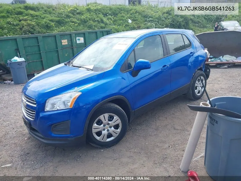 KL7CJKSB6GB541263 2016 Chevrolet Trax 1Ls