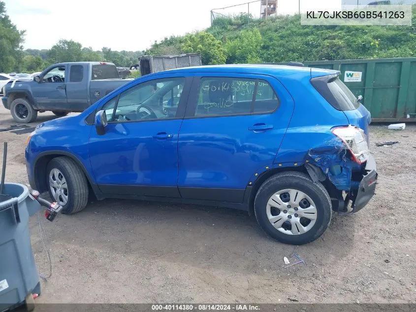 2016 Chevrolet Trax 1Ls VIN: KL7CJKSB6GB541263 Lot: 40114380