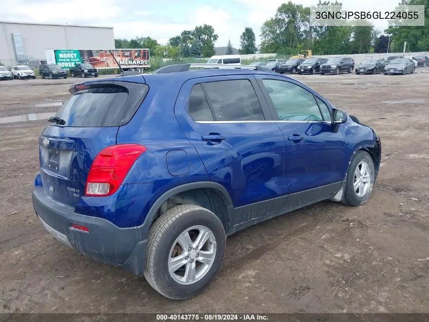 2016 Chevrolet Trax Lt VIN: 3GNCJPSB6GL224055 Lot: 40143775