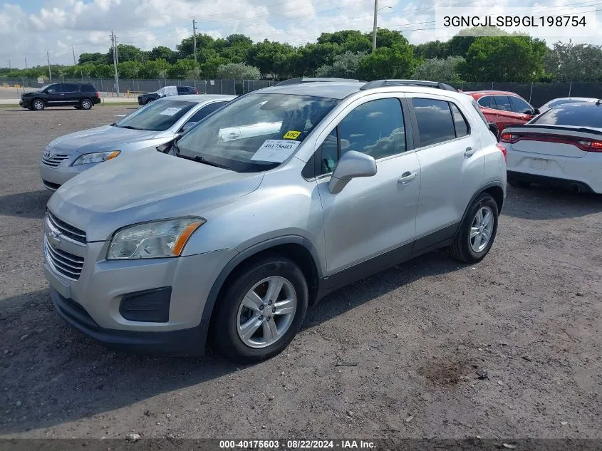 3GNCJLSB9GL198754 2016 Chevrolet Trax Lt