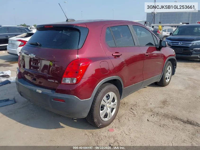 3GNCJKSB1GL253661 2016 Chevrolet Trax 1Ls