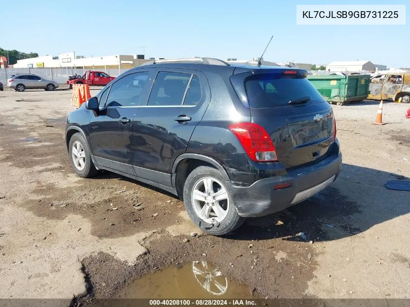 2016 Chevrolet Trax Lt VIN: KL7CJLSB9GB731225 Lot: 40208100