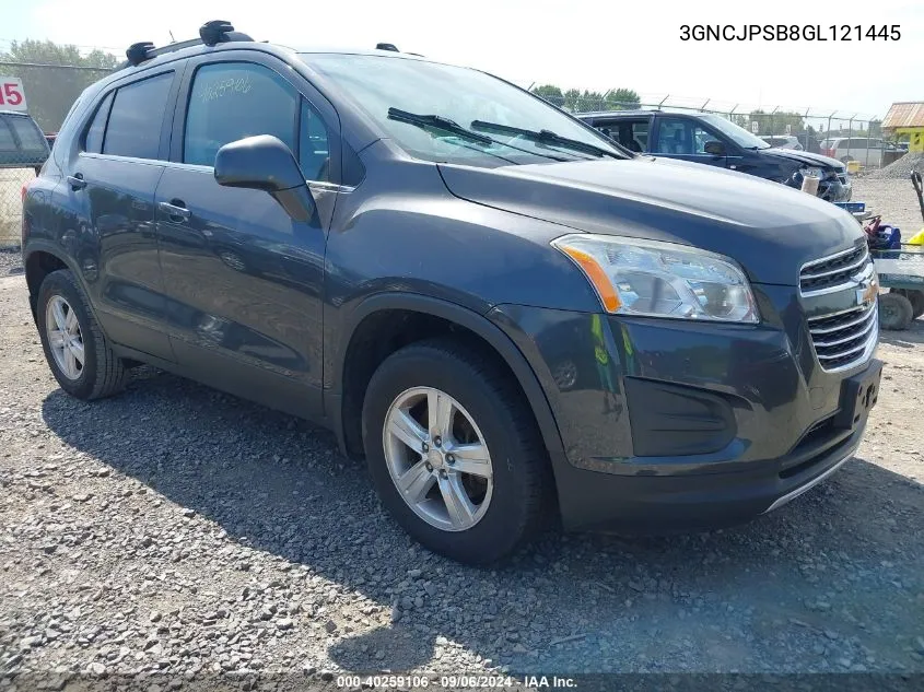 2016 Chevrolet Trax Lt VIN: 3GNCJPSB8GL121445 Lot: 40259106