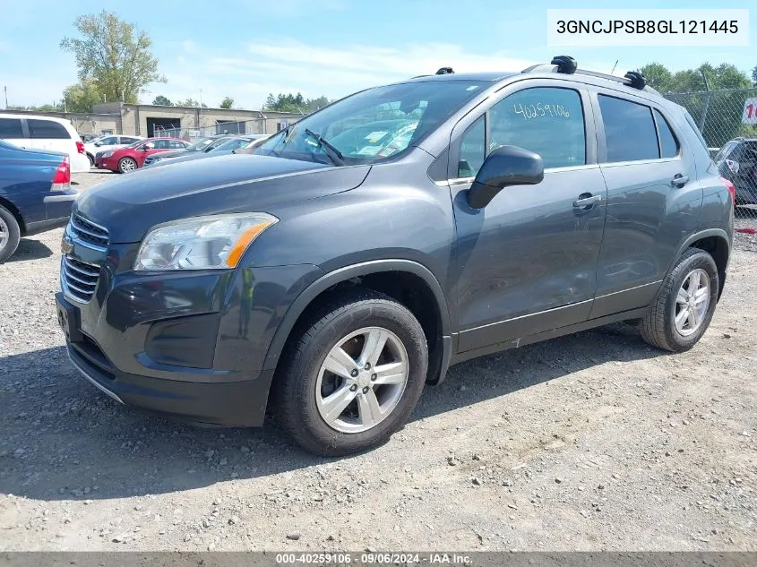 3GNCJPSB8GL121445 2016 Chevrolet Trax Lt