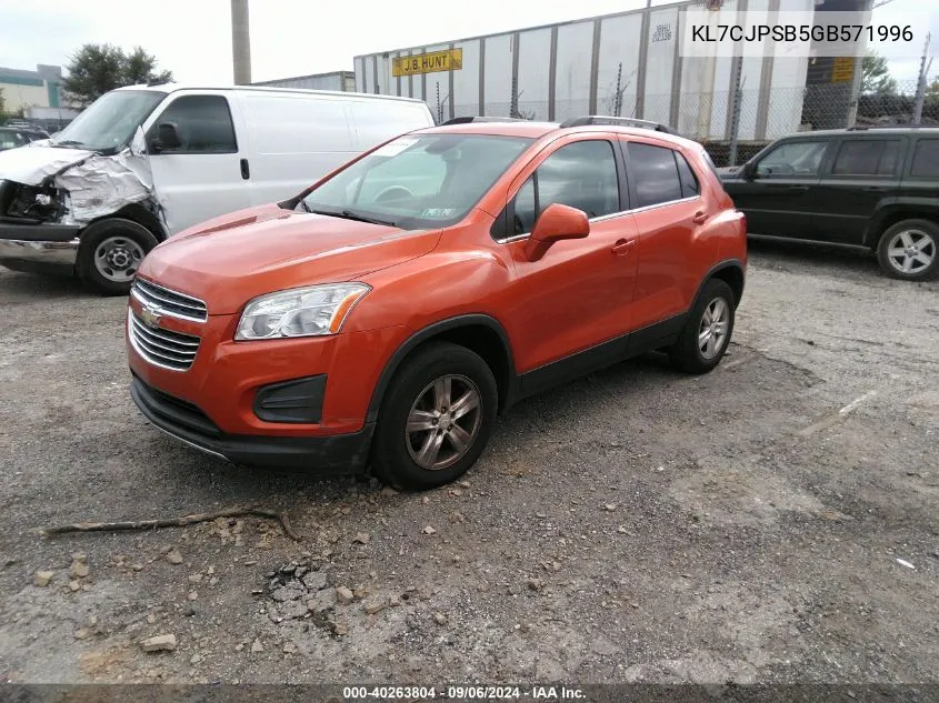 2016 Chevrolet Trax Lt VIN: KL7CJPSB5GB571996 Lot: 40263804