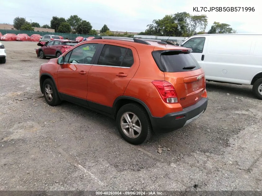 2016 Chevrolet Trax Lt VIN: KL7CJPSB5GB571996 Lot: 40263804