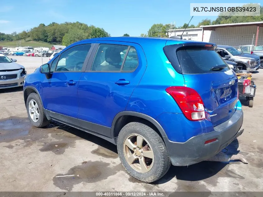 2016 Chevrolet Trax 1Ls VIN: KL7CJNSB1GB539423 Lot: 40311866