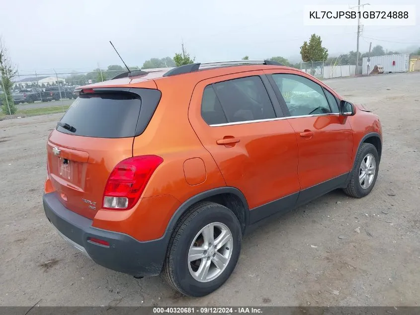 KL7CJPSB1GB724888 2016 Chevrolet Trax 1Lt