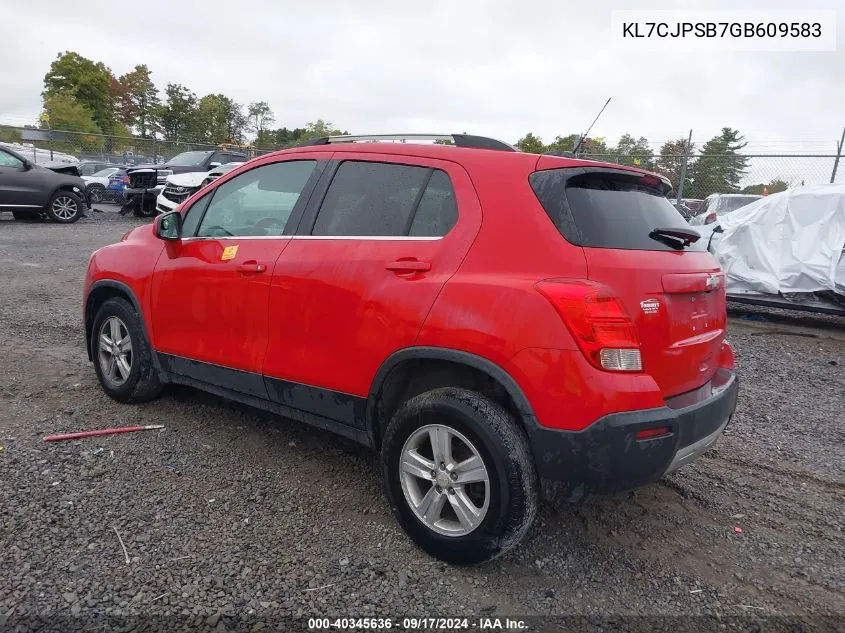 2016 Chevrolet Trax Lt VIN: KL7CJPSB7GB609583 Lot: 40345636