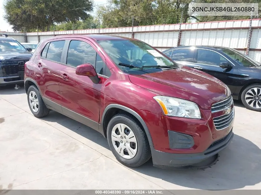 3GNCJKSB4GL260880 2016 Chevrolet Trax 1Ls