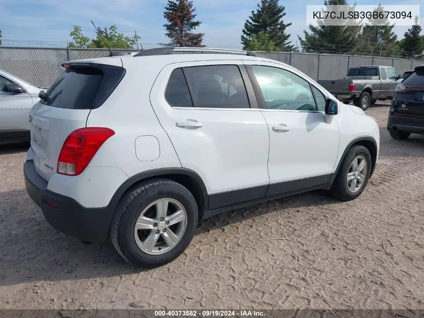 2016 Chevrolet Trax Lt VIN: KL7CJLSB3GB673094 Lot: 40373582