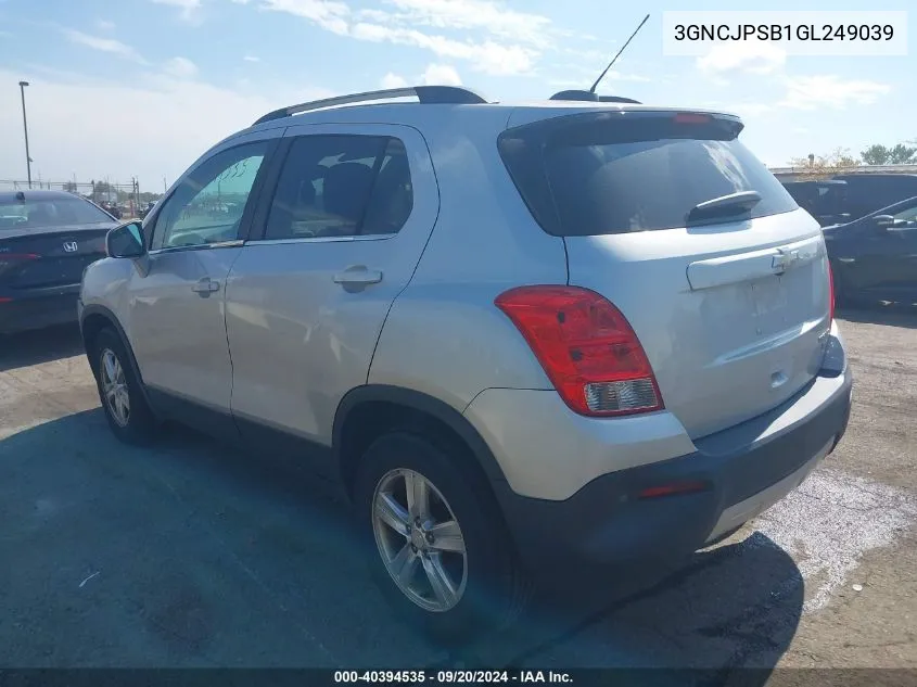 3GNCJPSB1GL249039 2016 Chevrolet Trax Lt