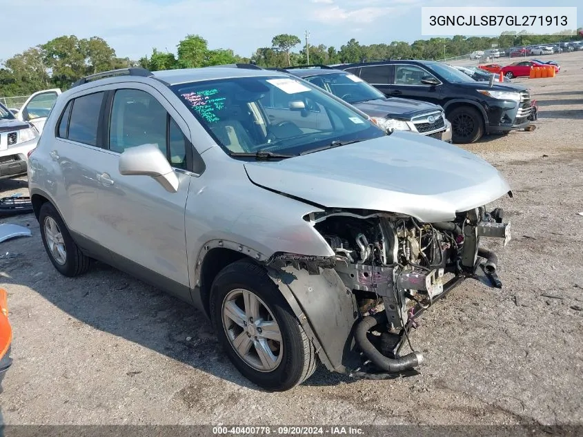 2016 Chevrolet Trax Lt VIN: 3GNCJLSB7GL271913 Lot: 40400778