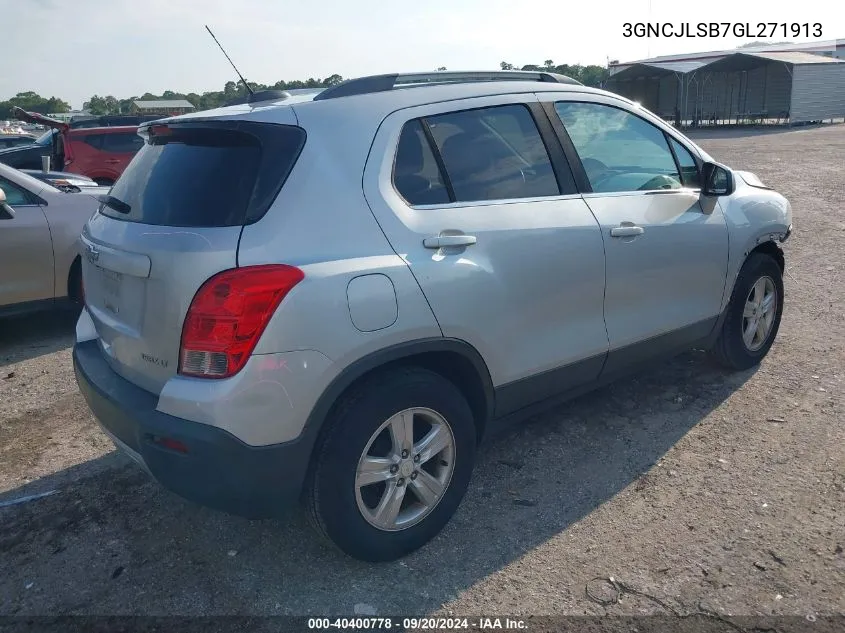 2016 Chevrolet Trax Lt VIN: 3GNCJLSB7GL271913 Lot: 40400778