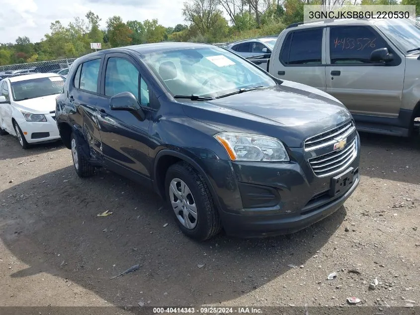 2016 Chevrolet Trax 1Ls VIN: 3GNCJKSB8GL220530 Lot: 40414343