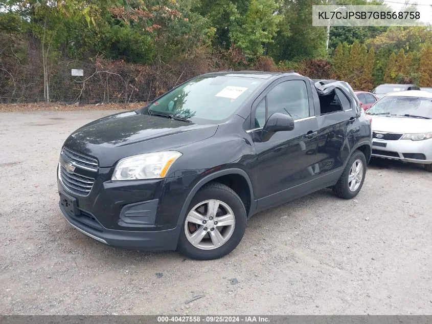 KL7CJPSB7GB568758 2016 Chevrolet Trax Lt