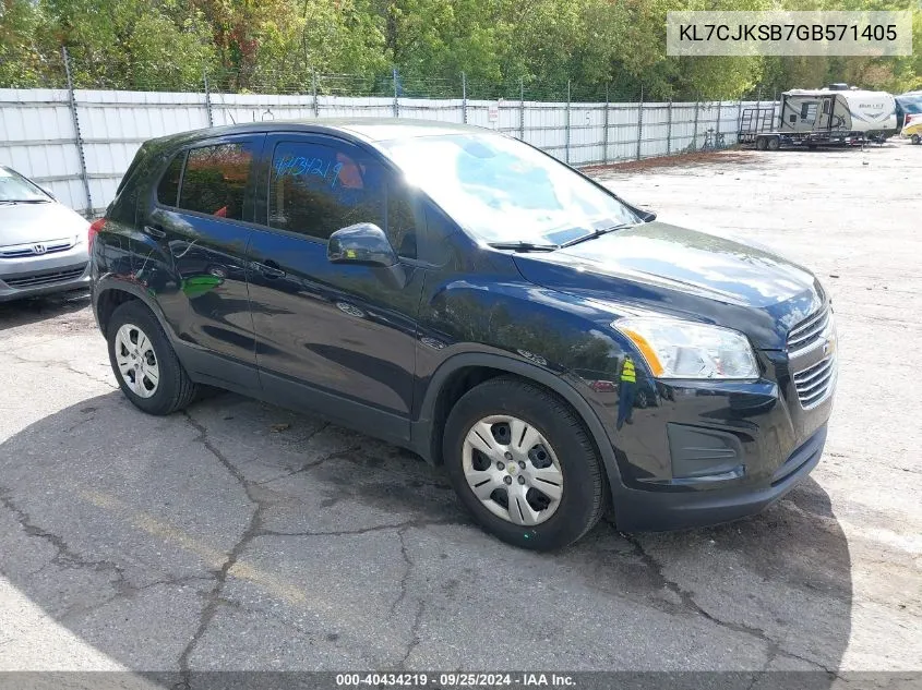 2016 Chevrolet Trax 1Ls VIN: KL7CJKSB7GB571405 Lot: 40434219