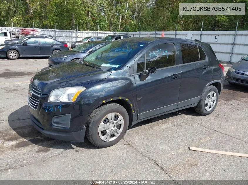 2016 Chevrolet Trax 1Ls VIN: KL7CJKSB7GB571405 Lot: 40434219