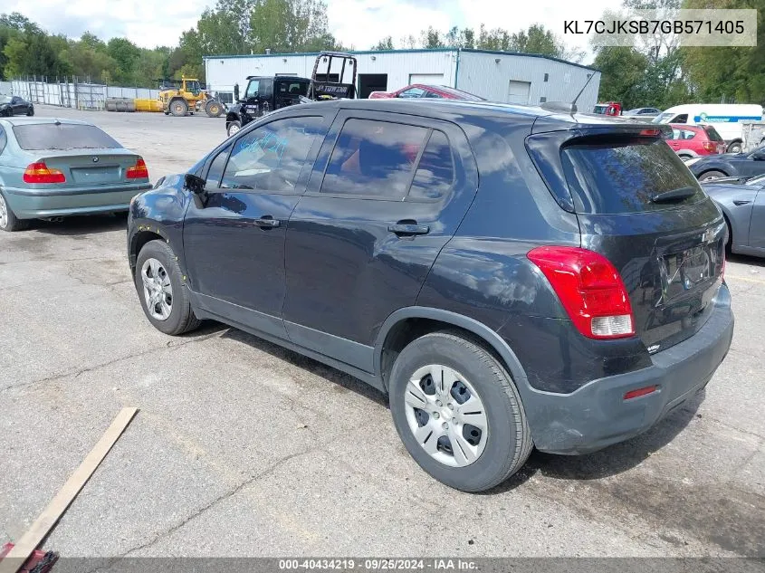 2016 Chevrolet Trax 1Ls VIN: KL7CJKSB7GB571405 Lot: 40434219