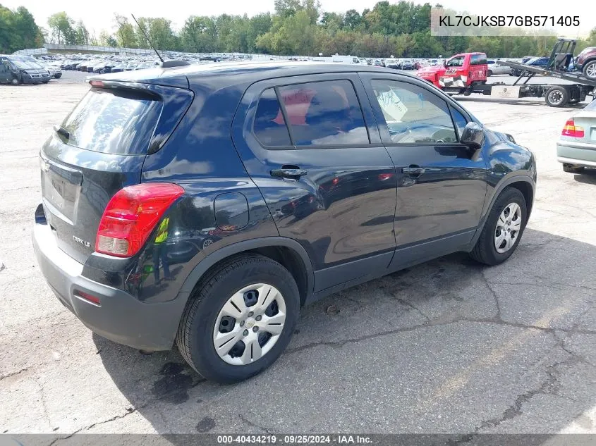 2016 Chevrolet Trax 1Ls VIN: KL7CJKSB7GB571405 Lot: 40434219