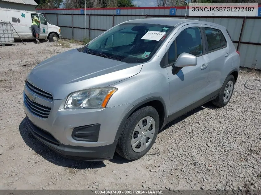 3GNCJKSB7GL272487 2016 Chevrolet Trax 1Ls