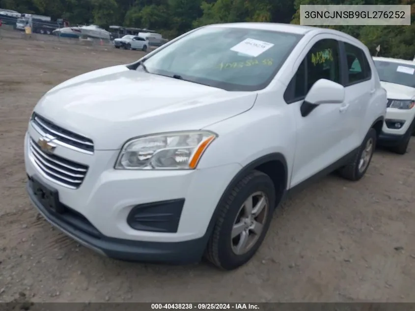 3GNCJNSB9GL276252 2016 Chevrolet Trax 1Ls