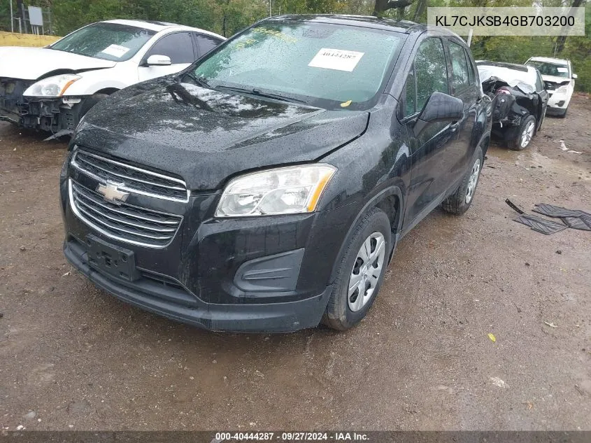 KL7CJKSB4GB703200 2016 Chevrolet Trax 1Ls