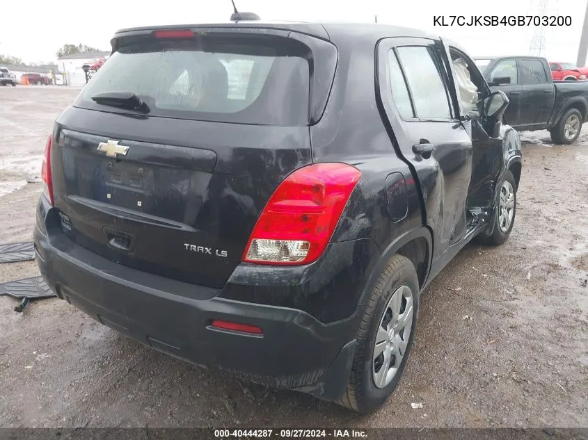 KL7CJKSB4GB703200 2016 Chevrolet Trax 1Ls