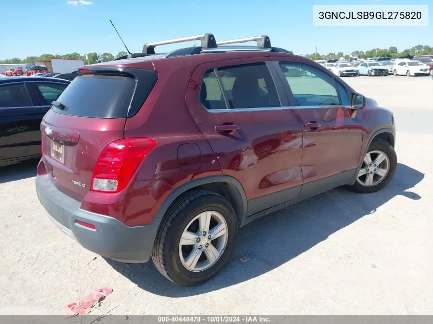 3GNCJLSB9GL275820 2016 Chevrolet Trax 1Lt