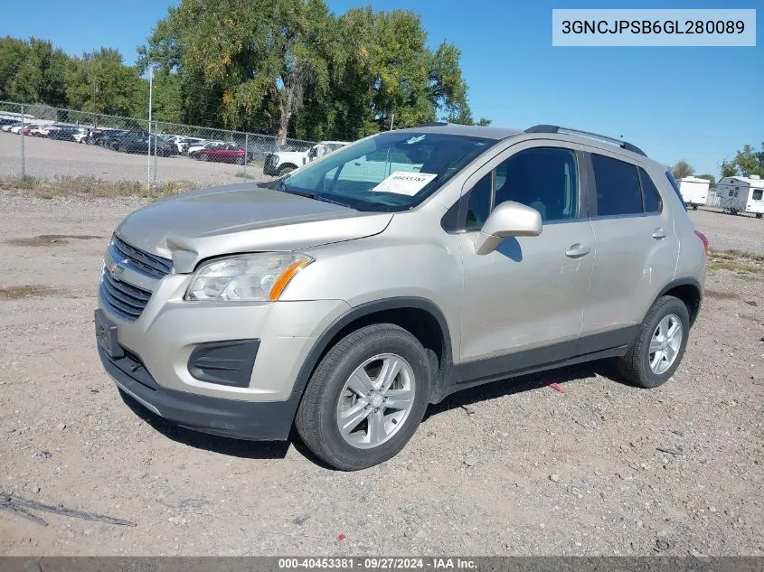 3GNCJPSB6GL280089 2016 Chevrolet Trax Lt