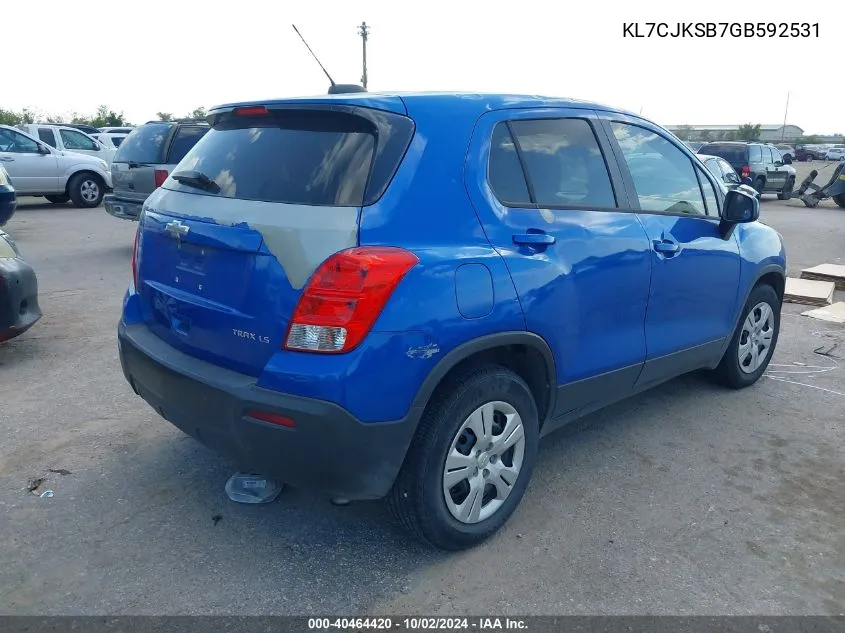 KL7CJKSB7GB592531 2016 Chevrolet Trax 1Ls