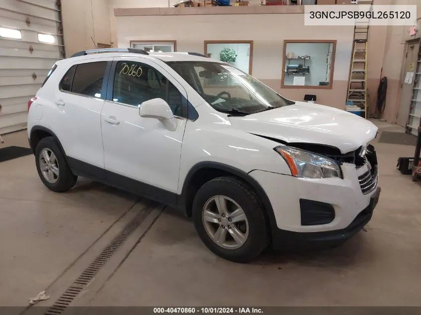 2016 Chevrolet Trax 1Lt VIN: 3GNCJPSB9GL265120 Lot: 40470860