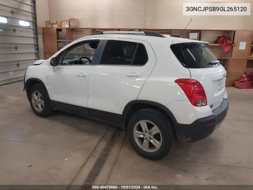 2016 Chevrolet Trax 1Lt VIN: 3GNCJPSB9GL265120 Lot: 40470860