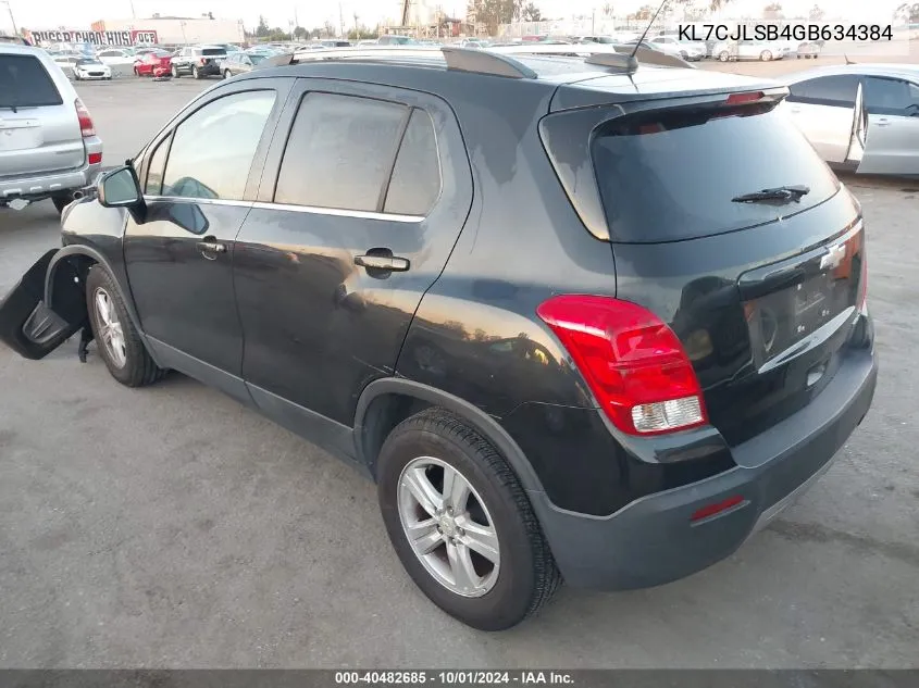 KL7CJLSB4GB634384 2016 Chevrolet Trax 1Lt