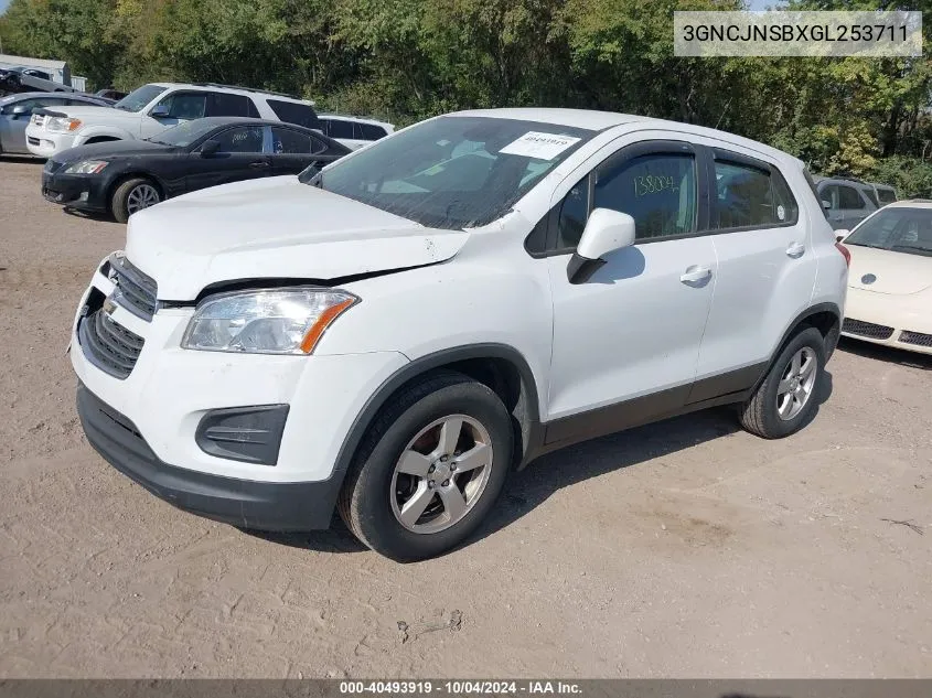 2016 Chevrolet Trax 1Ls VIN: 3GNCJNSBXGL253711 Lot: 40493919