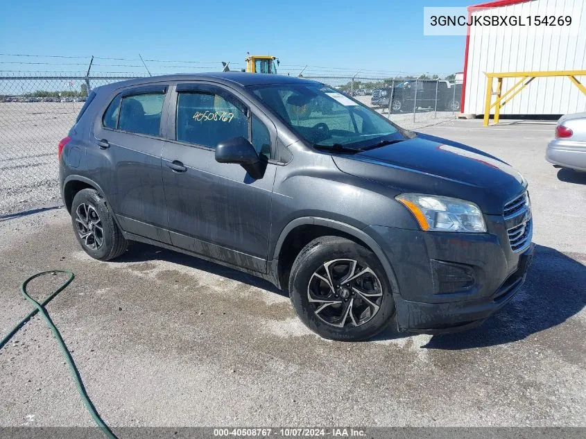 2016 Chevrolet Trax 1Ls VIN: 3GNCJKSBXGL154269 Lot: 40508767